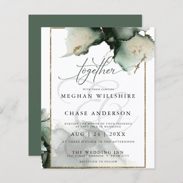 Budget Mais Belle Abstraite Sage Vert (Devant / Derrière)