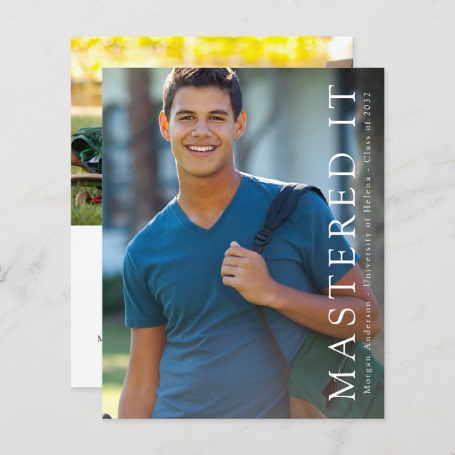 BUDGET Maîtrise Il Faire-part Diplômée (Devant / Derrière)