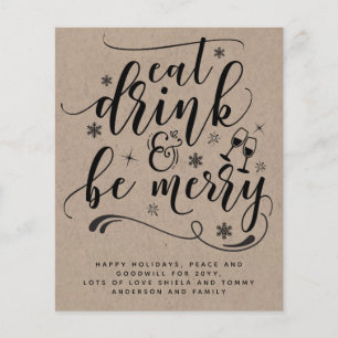 Budget Manger Boire Joyeux Vintage Invitations de