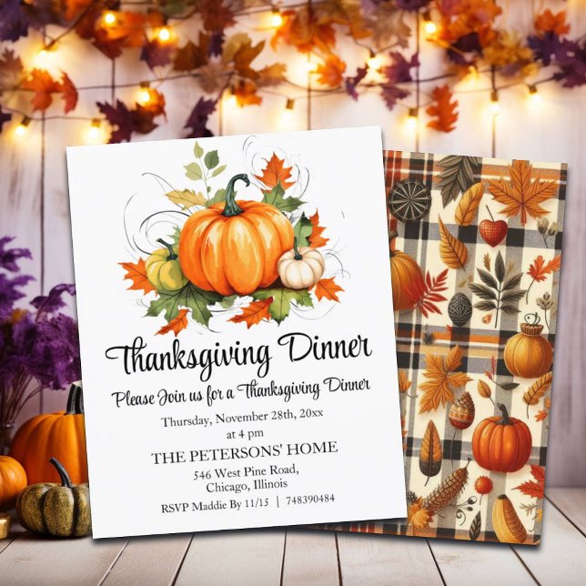 Budget Maple Tree Feuilles Thanksgiving Invitation (Créateur téléchargé)