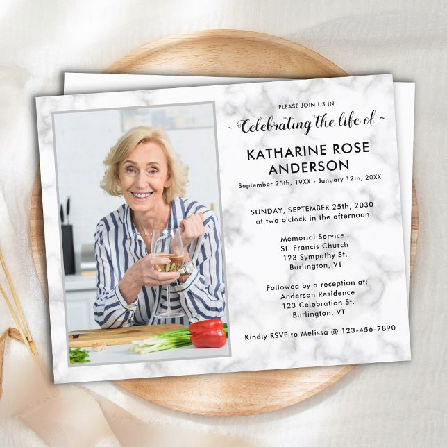 Budget Marbre Photo Célébration De La Vie Invitati (Créateur téléchargé)
