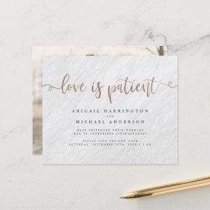 Budget Marbre & Rose Gold Script L'amour est patie