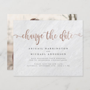 Budget Marbre & Rose Gold Script Modifier La Date