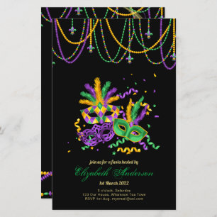 BUDGET MARDI GRAS 2023! ! Plumes perles Masque