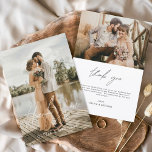 Budget Mariage 2 Photos Merci Cartes<br><div class="desc">Faites preuve de gratitude avec nos élégantes cartes de remerciement avec un script moderne et votre photo mariage préférée. Ces cartes offrent un design élégant et minimaliste qui complète parfaitement toute esthétique mariage. Personnalisez-les avec un message sincère d'appréciation pour transmettre vos remerciements à vos amis et à votre famille pour...</div>