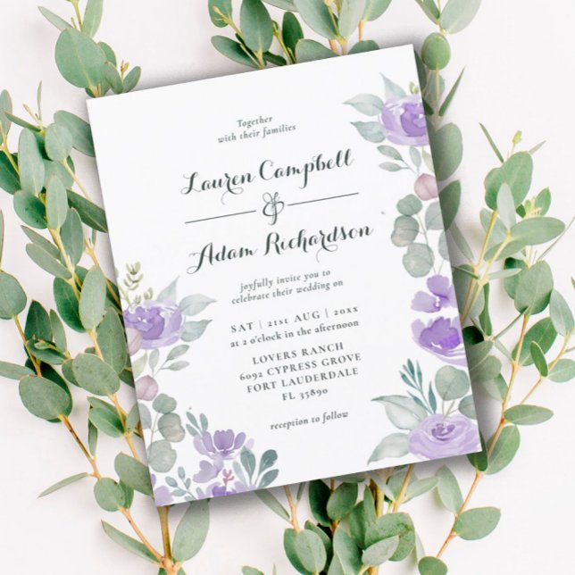 Budget Mariage Aquarelle Eucalyptus Violet (Créateur téléchargé)