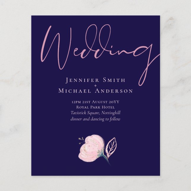 Budget Mariage bleu bleu bleu bleu bleu rose rose (Devant)