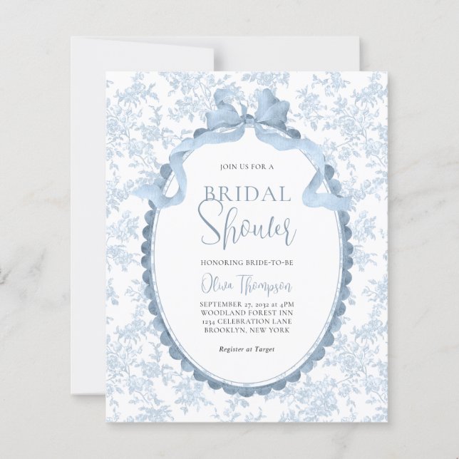 BUDGET Mariage Champêtre Vintage Bleu Ruban (Devant)
