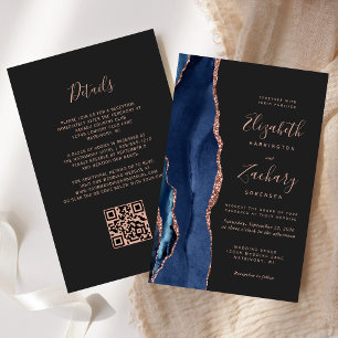 Budget Mariage Code QR Agate Bleu Nuit