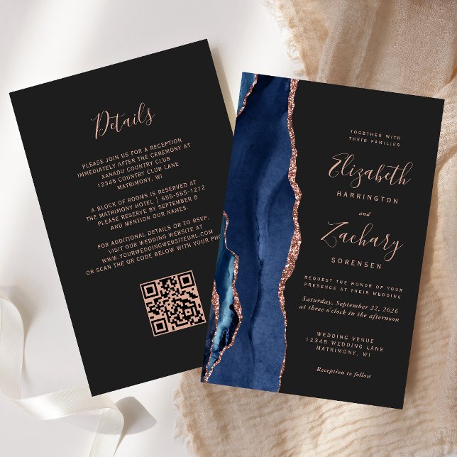 Budget Mariage Code QR Agate Bleu Nuit (Créateur téléchargé)