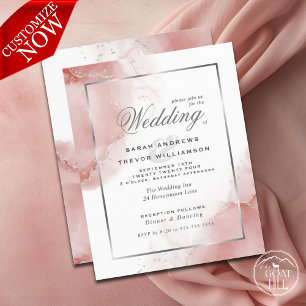 Budget Mariage Coral Rose Argent Abstrait