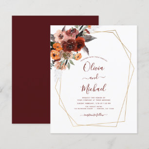 Budget Mariage de automne Bourgogne Gold Floral