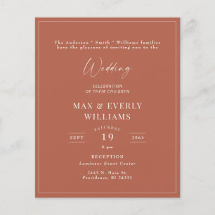 Budget Mariage de la cannelle Invitation de fête