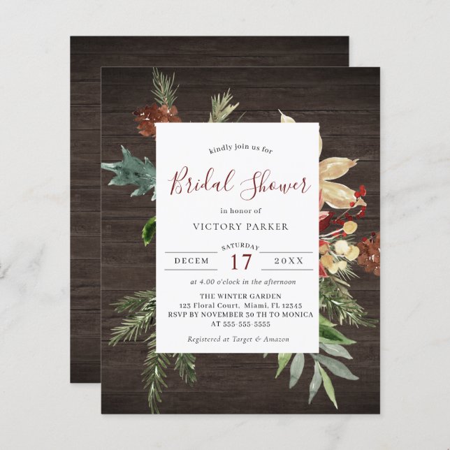 Budget Mariage d'hiver Fête des mariées florale en (Devant / Derrière)