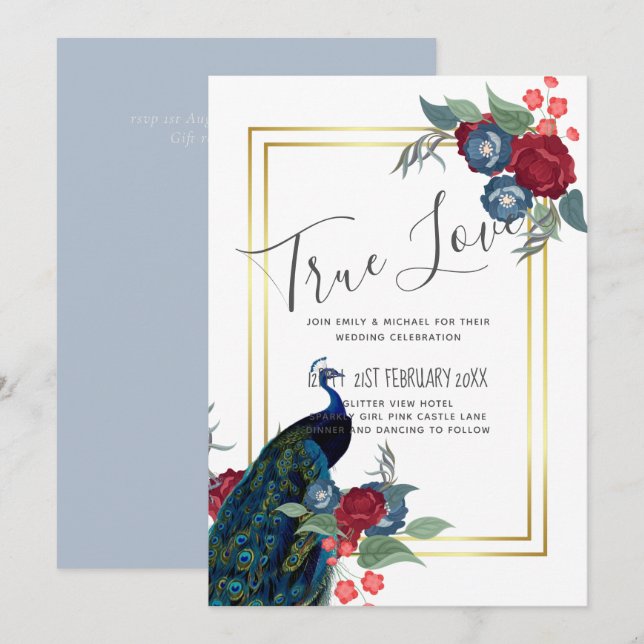 BUDGET  Mariage d'hiver ou d'automne Burgundy Bleu (Devant / Derrière)