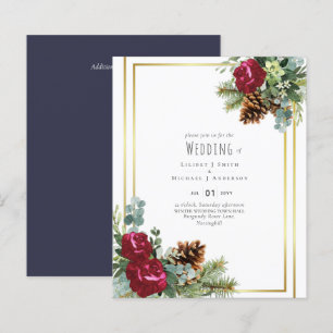 BUDGET Mariage d'hiver Rose Bourgogne Eucalyptus