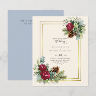 BUDGET Mariage d'hiver Roses bordeaux Eucalyptus