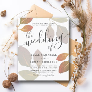 budget Mariage Feuillage Aquarelle Orange Brûlé