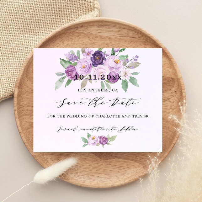 budget mariage fleurs violet enregistrer la date (Créateur téléchargé)