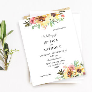 Budget Mariage floral de tournesol d'été