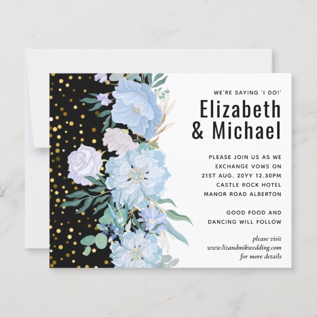 Budget Mariage floral rose pâle bleu (Devant)