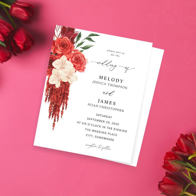 Budget Mariage Floral rouge (Créateur téléchargé)
