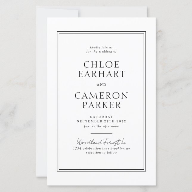 BUDGET Mariage frontalier Carré noir classique off (Devant)