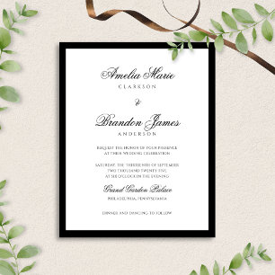 BUDGET Mariage frontalier classique noir et blanc