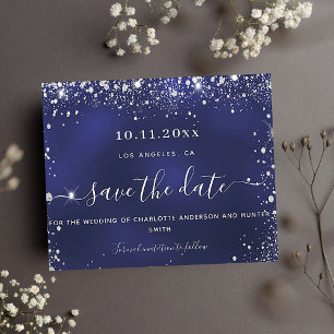 Budget mariage marine bleu argent parties scintill