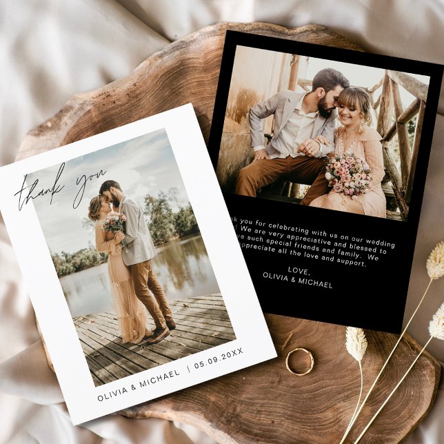 Budget Mariage Merci Cartes Photo Minimaliste (Créateur téléchargé)