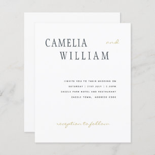 BUDGET Mariage moderne Midnight Blue Gold Texte