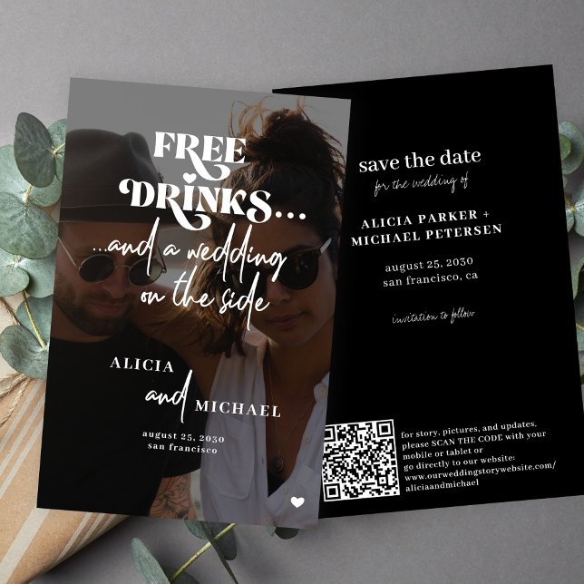Budget mariage photo QR save the date décontracté (Créateur téléchargé)