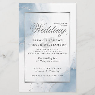 Budget Mariage Poudre Bleu Argent Abstrait