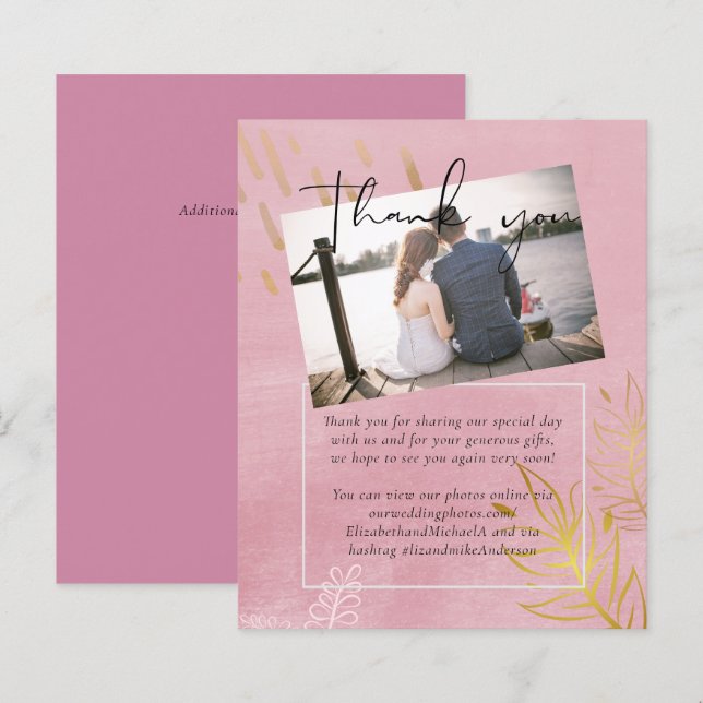 BUDGET Mariage Rose Poussiéreux Or (Devant / Derrière)