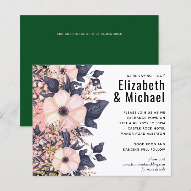 Budget Mariage rose vert (Devant / Derrière)