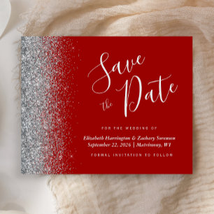 Budget Mariage Rouge Écarlate Argent Invitation An