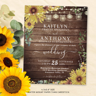 Budget Mariage Rustique Bois Sunflower Lumières Ja