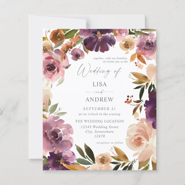 Budget Mariage Violet & Rose Floral V3 Grand (Devant)