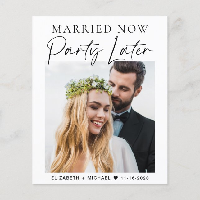 Budget Marié Maintenant Parti Plus Tard Photo Mari (Devant)
