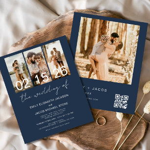 Budget Marine Bleu Le Mariage de Photo Code QR