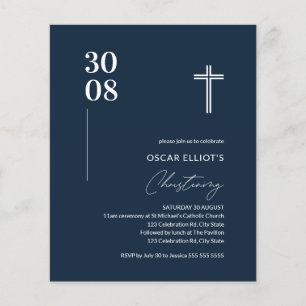 Budget Marine Bleu Minimaliste Garçon Christening