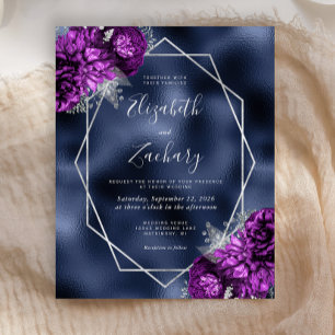 Budget Marine bleu violet argent Mariage floral