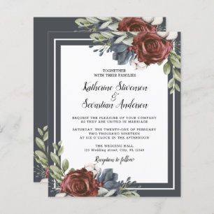 Budget Marine Blue Dark Moody Floral Mariage Circu