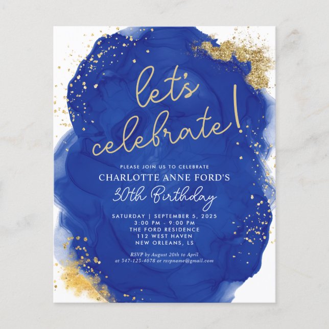 Budget Marine Blue Gold Parties scintillant Encre  (Devant)