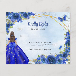 Budget Marine Blue Gold Parties scintillant Floral