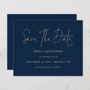 Budget Marine Blue Gold Script Enregistrer la date