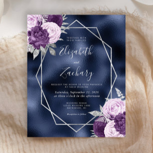 Budget Marine Blue Lilac Silver Floral Mariage