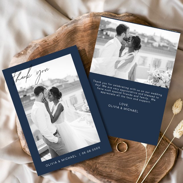 Budget Marine Blue Mariage Merci Cartes (Créateur téléchargé)