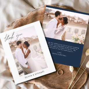 Budget Marine Blue Mariage Photo Merci Cartes