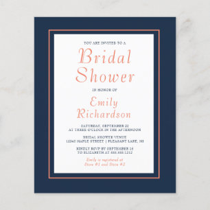 Budget Marine Coral bleu Invitation de la douche n